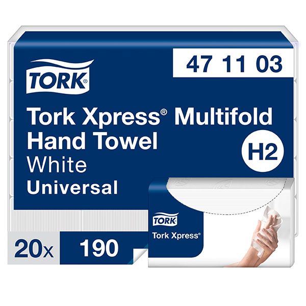 Tork H2 Xpress® Multifold Universal Soft käsipyyhe 2-krs luonnonvalkoinen 3800ark